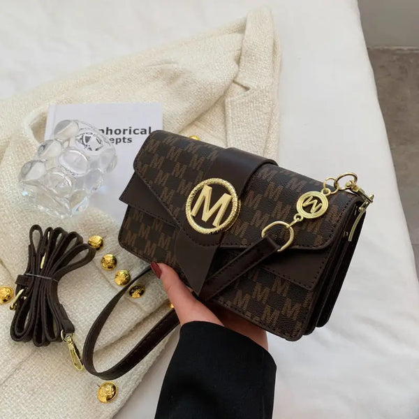 Blush Chic: Dual-Tone PU Flap Bag with Zipper - LauBelle