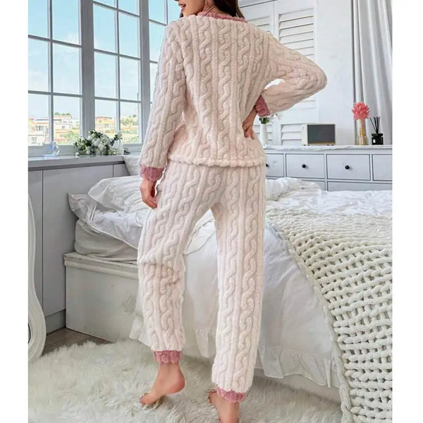 Fashion Sweet Color Matching Pajamas Womens Suit for Comfortable Sleep - LauBelle