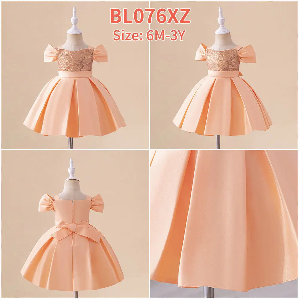 Sequined Suspender Dress for Girls in Forged Cloth - LauBelle Brand