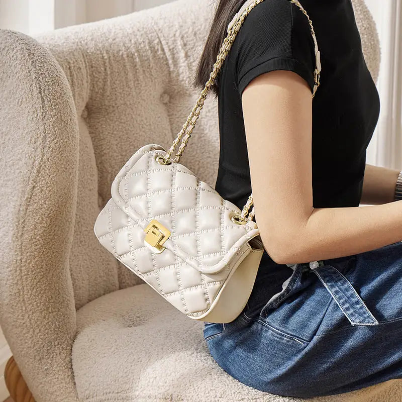 Cowhide Compact: 21CM Soft Leather Travel Case - LauBelle