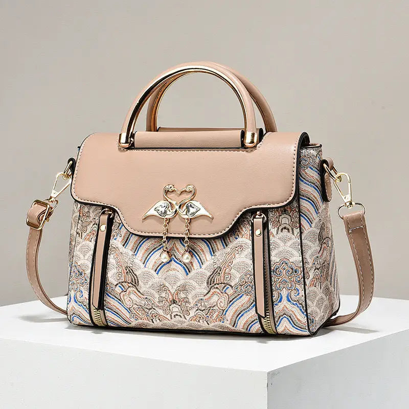 Style Embroidery Elegant Womens Handbag - LauBelle