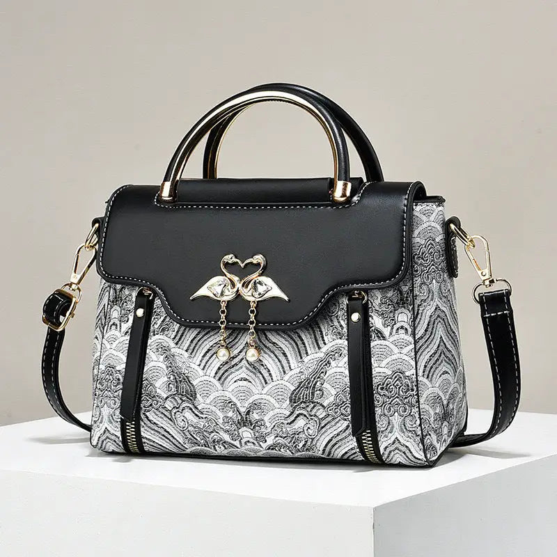 Style Embroidery Elegant Womens Handbag - LauBelle