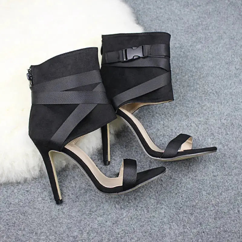 ChicStep Open Toe Woven Stiletto Heels for Women - LauBelle