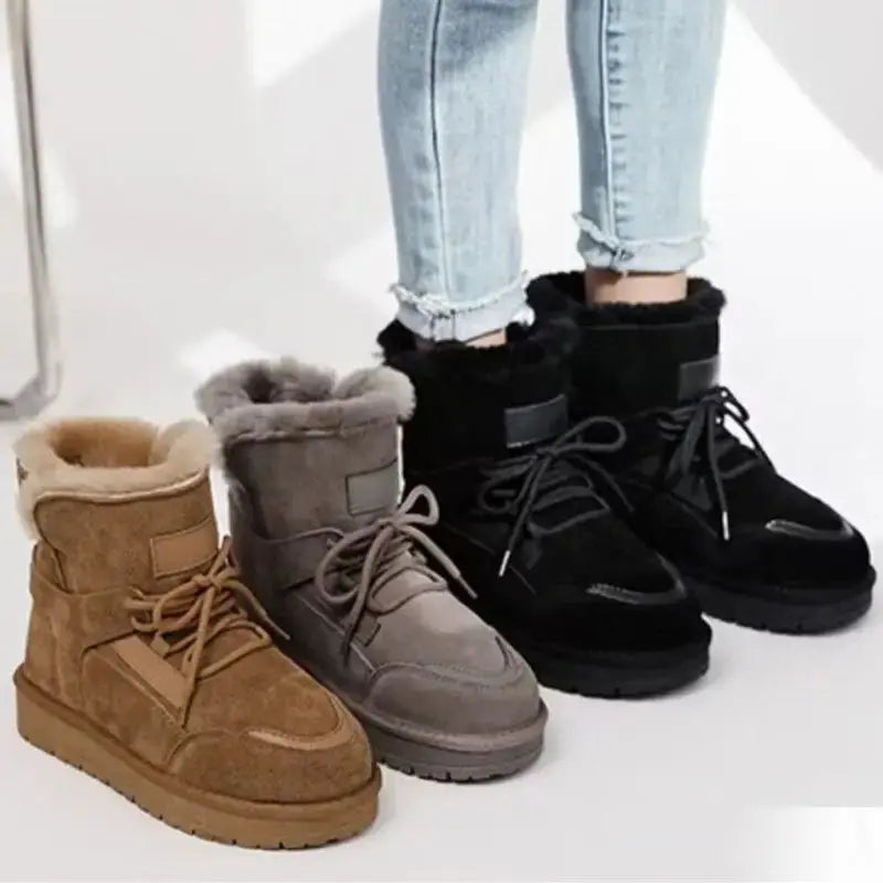 CozyCloud Genuine Fur Lined Booties for Women - LauBelle Brand