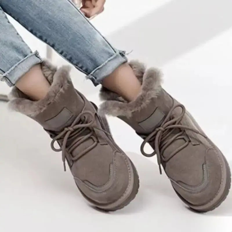 CozyCloud Genuine Fur Lined Booties for Women - LauBelle Brand