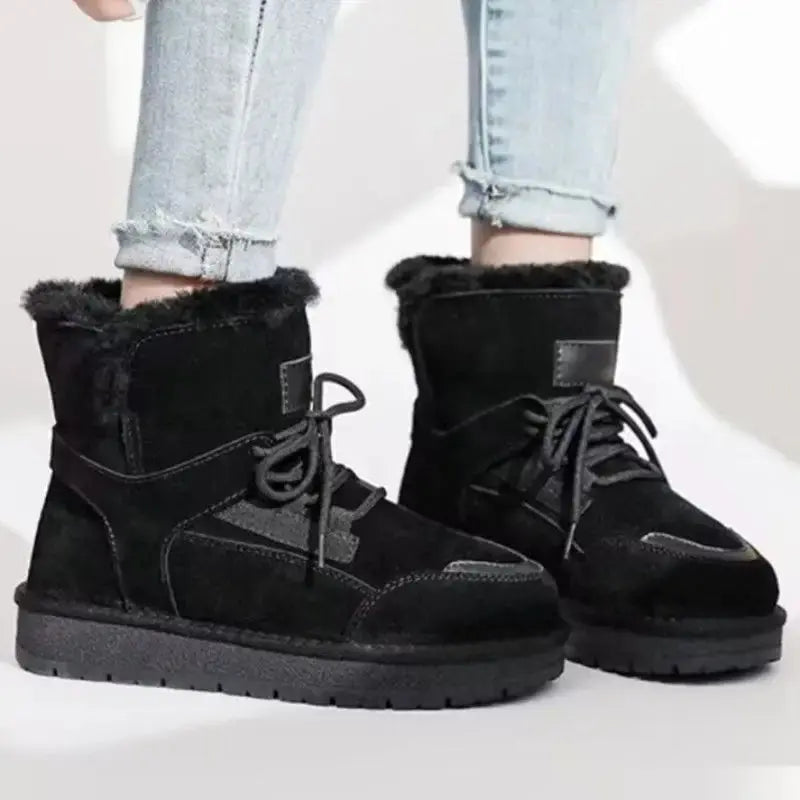 CozyCloud Genuine Fur Lined Booties for Women - LauBelle Brand