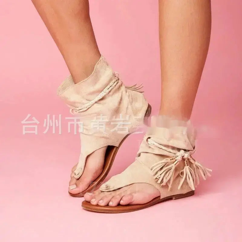 Retro Tassel Clip-Toe Flats with Vintage Charm and Modern Comfort - LauBelle
