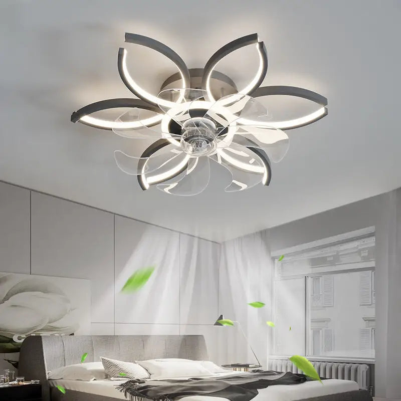 Ceiling Fan with Tricolor Dimming Remote Control and 6-Speed Settings - LauBelle