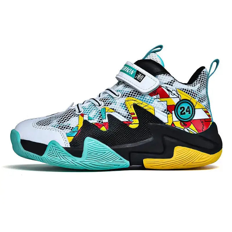 HoopPro Boys Breathable Mesh Basketball Shoes - LauBelle Brand