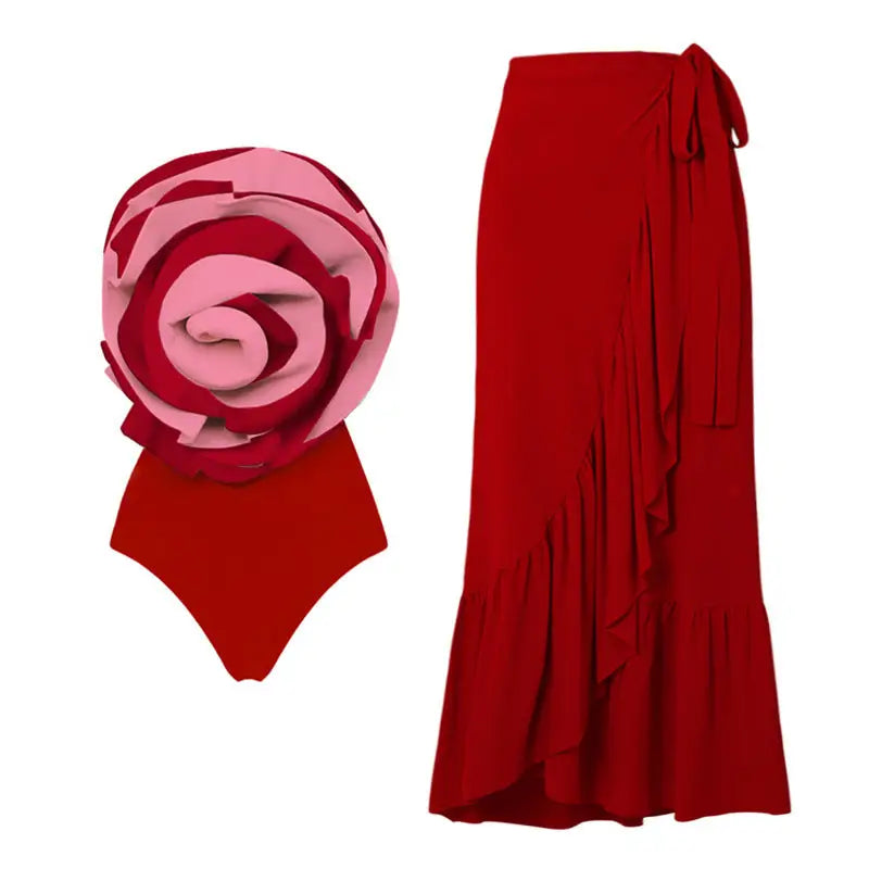 BlossomWave Womens Floral Beach Suit - LauBelle