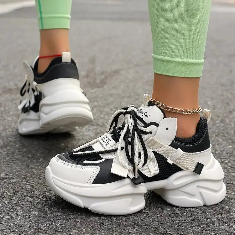 CloudStride Lace Casual White Sneakers for Everyday Wear - LauBelle Brand