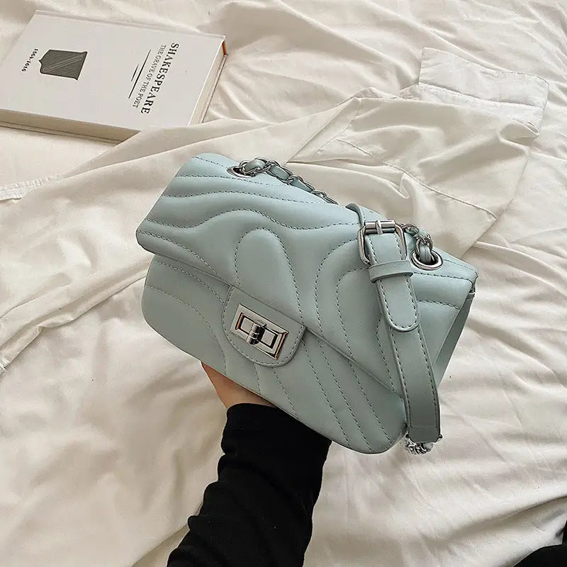 Chain Crossbody Bag with Delicate Strap and Square Design - LauBelle