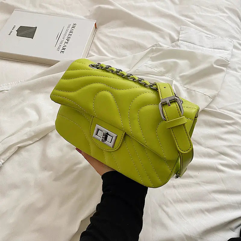 Chain Crossbody Bag with Delicate Strap and Square Design - LauBelle