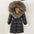 Black Down Coat with Fox Fur Trimmed Hood - LauBelle Brand