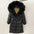 Black Down Coat with Fox Fur Trimmed Hood - LauBelle Brand