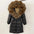 Black Down Coat with Fox Fur Trimmed Hood - LauBelle Brand