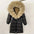Black Down Coat with Fox Fur Trimmed Hood - LauBelle Brand