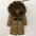Black Down Coat with Fox Fur Trimmed Hood - LauBelle Brand