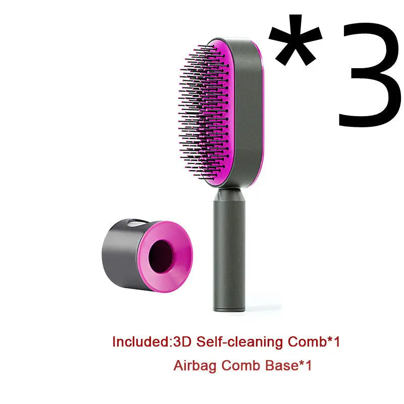Self-Cleaning Hairbrush with 3D Air Cushion for Healthy Hair - LauBelle