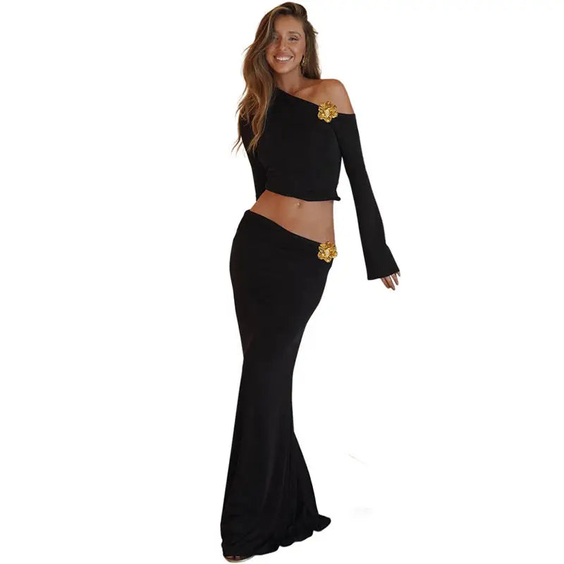 3D Deco SlimFit Suit with Diagonal Collar and Modern Design - LauBelle