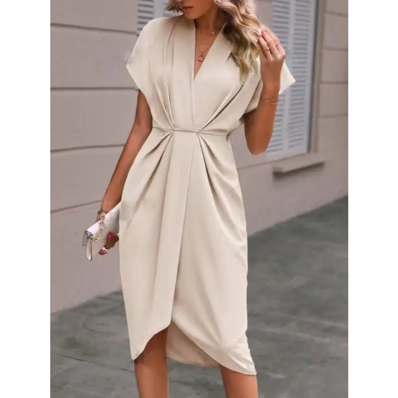 Batwing Sleeve V Neck Summer Dress - LauBelle