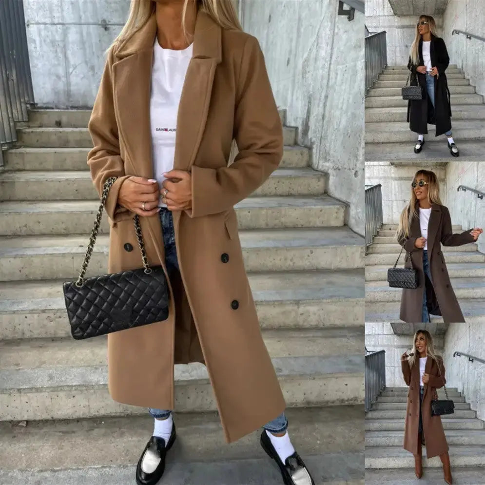 Cozy Chic Woolen Coat for Autumn and Winter Warmth - LauBelle