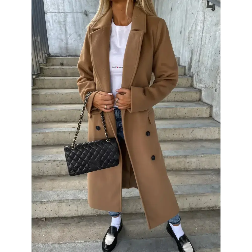 Cozy Chic Woolen Coat for Autumn and Winter Warmth - LauBelle