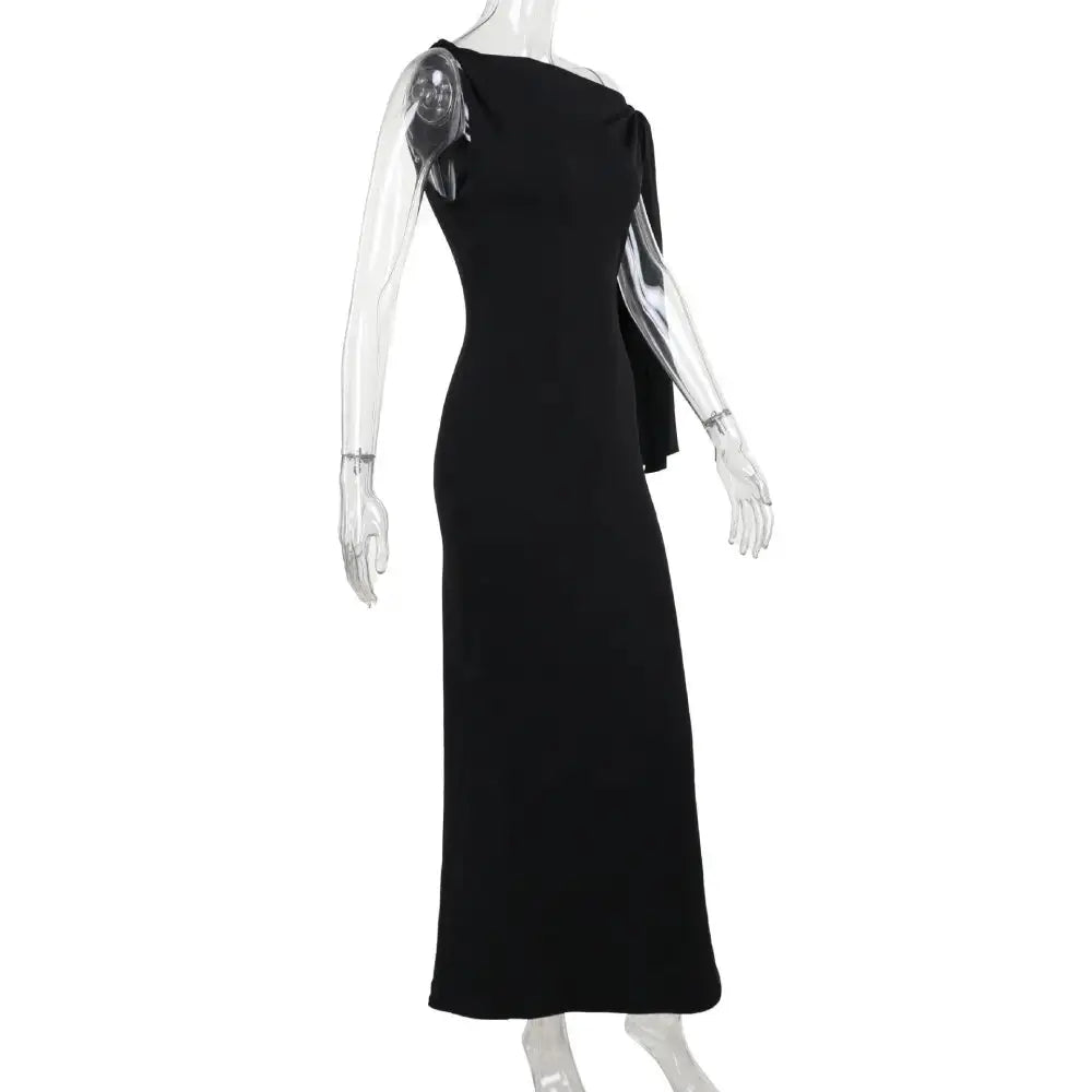 EleganceOne Ribbon One-Shoulder Evening Dress - LauBelle Brand