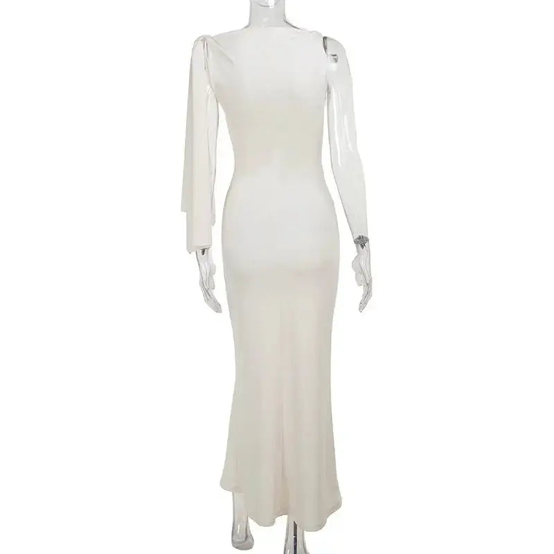 EleganceOne Ribbon One-Shoulder Evening Dress - LauBelle Brand