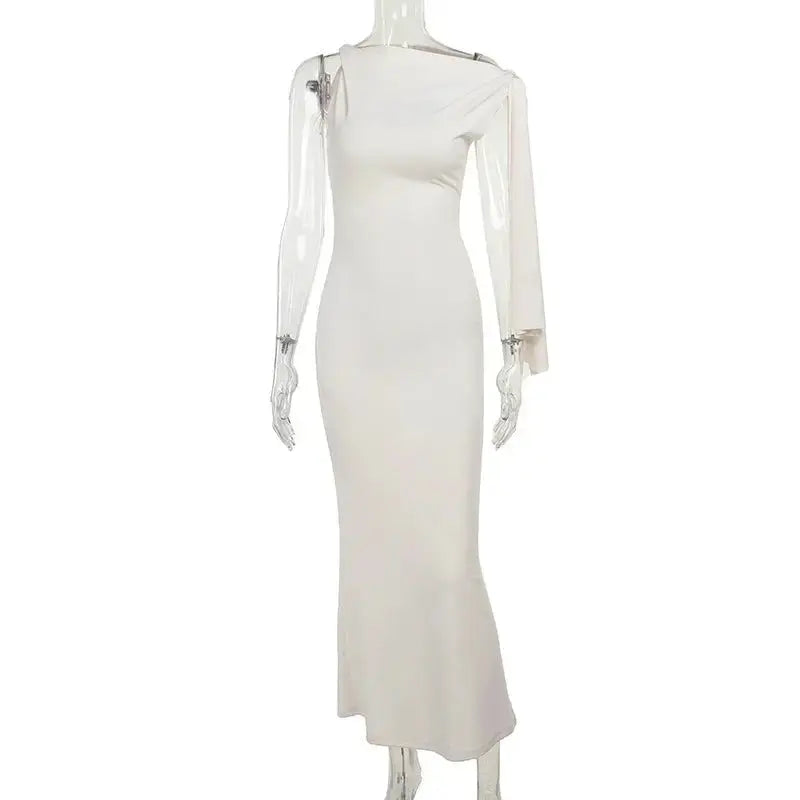 EleganceOne Ribbon One-Shoulder Evening Dress - LauBelle Brand