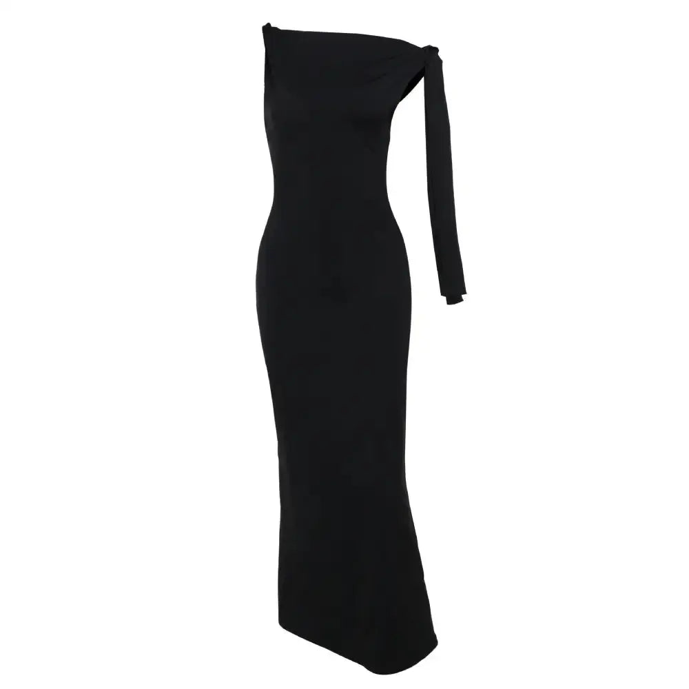EleganceOne Ribbon One-Shoulder Evening Dress - LauBelle Brand