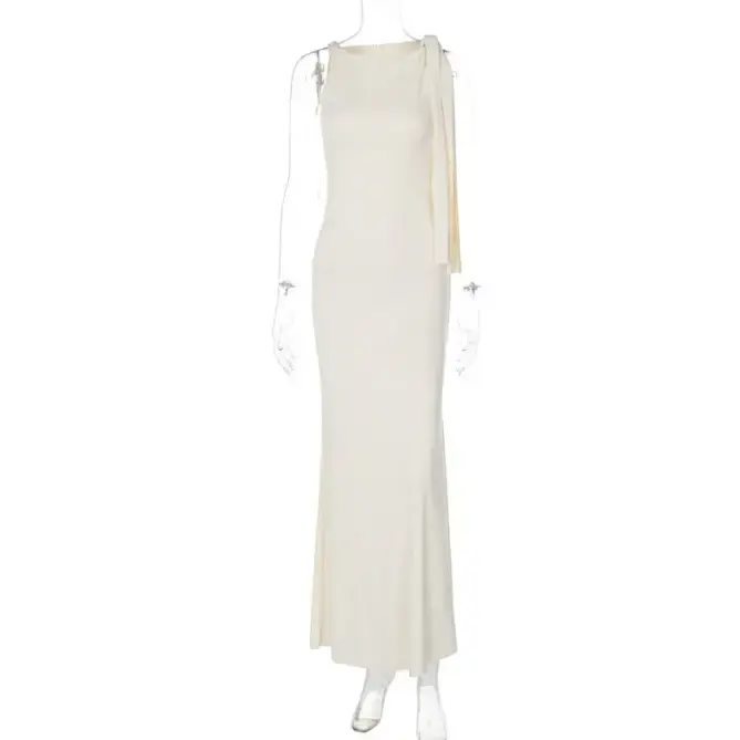 EleganceOne Ribbon One-Shoulder Evening Dress - LauBelle