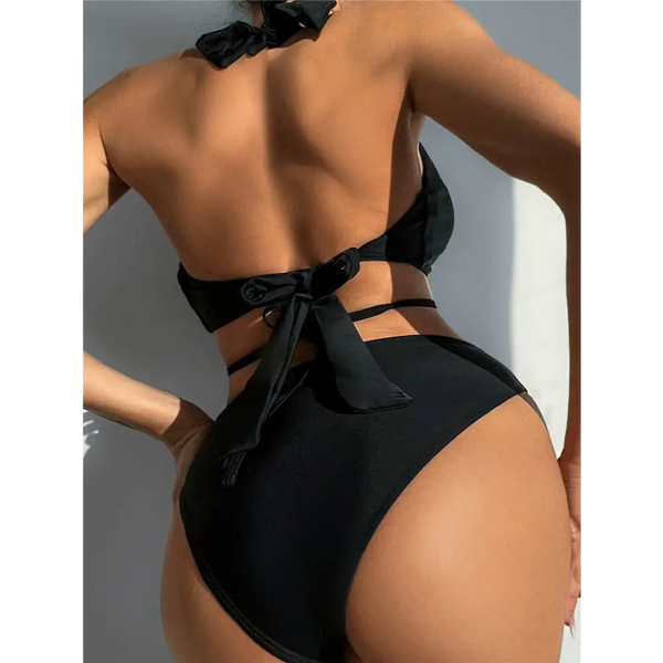 Euro-American Hollow Beach Bikini with Chic Silhouette Design - LauBelle