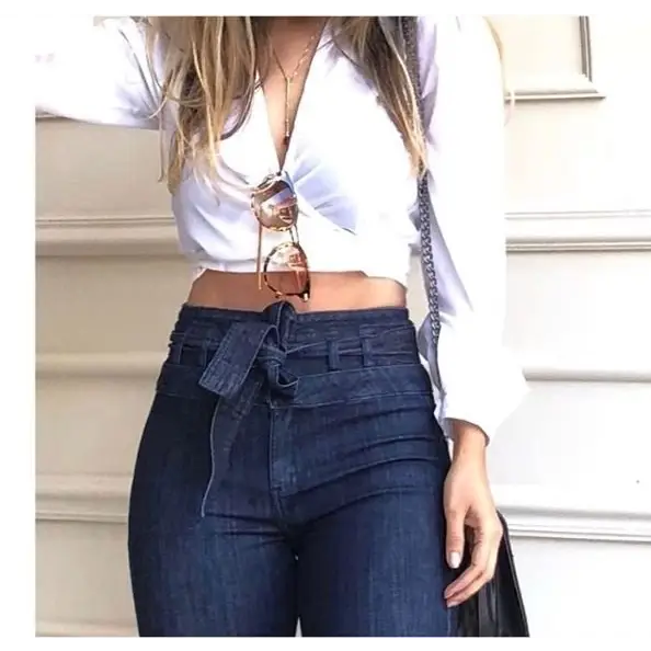 Flared Lace Up Trousers with Retro Styling - LauBelle