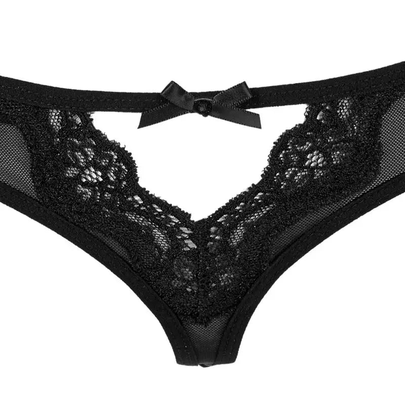 Lace Illusion Sheer Mesh Bra and Panty Set - LauBelle