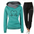 Love Heart Print Hooded Sports Suit with Drawstring Pants - LauBelle Brand