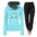 Love Heart Print Hooded Sports Suit with Drawstring Pants - LauBelle Brand