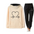 Love Heart Print Hooded Sports Suit with Drawstring Pants - LauBelle Brand