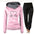 Love Heart Print Hooded Sports Suit with Drawstring Pants - LauBelle Brand