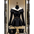 SleekFit Black Belted Dress Coat with White Collar for Autumn - LauBelle Brand