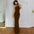Slim Fit High Neck Sleeveless Slit Dress - LauBelle Brand