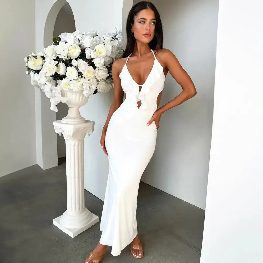 SlimHue Halter Form-Fitting Statement Dress - LauBelle