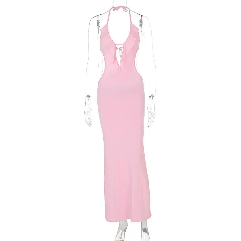 SlimHue Halter Form-Fitting Statement Dress - LauBelle Brand