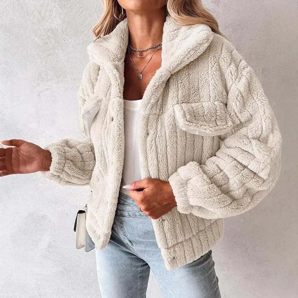 Velvet Stripe Lapel Cardigan for Women - LauBelle Brand