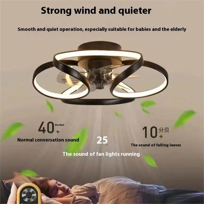 Remote Control Plastic Fan Black 45 cm Electrodeless Dimming Frequency - LauBelle Brand