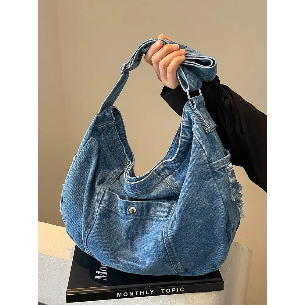 Summertide One Shoulder Denim Bag for Summer Adventures - LauBelle