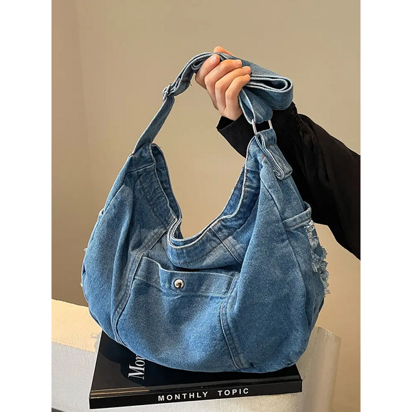 Summertide One Shoulder Denim Bag for Summer Adventures - LauBelle