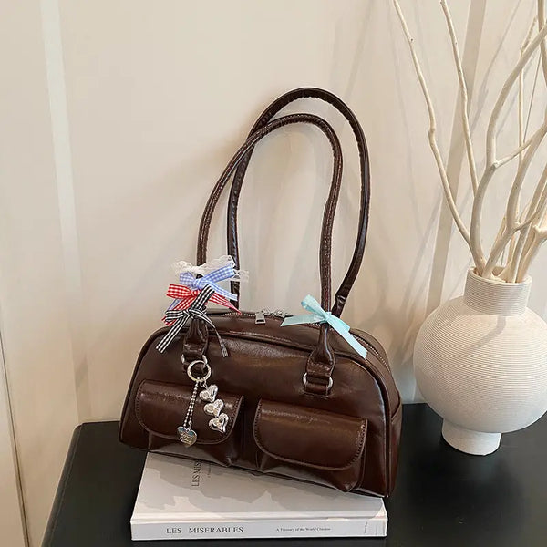 TriTone Polyester Lining: Black, Brown & Red - LauBelle