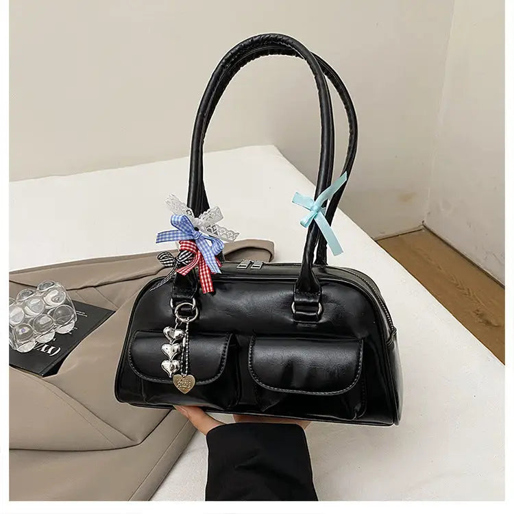 TriTone Polyester Lining: Black, Brown & Red - LauBelle