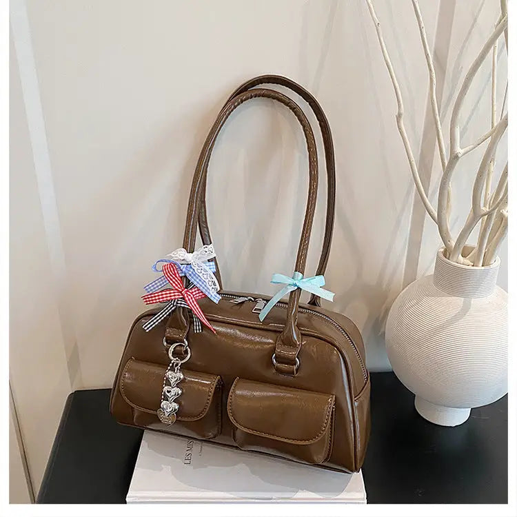 TriTone Polyester Lining: Black, Brown & Red - LauBelle